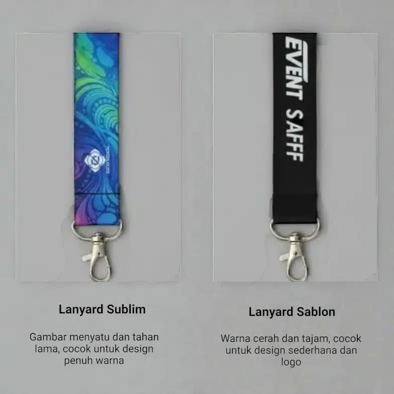 hasil cetak lanyard custom tisue. polyester dan nylon